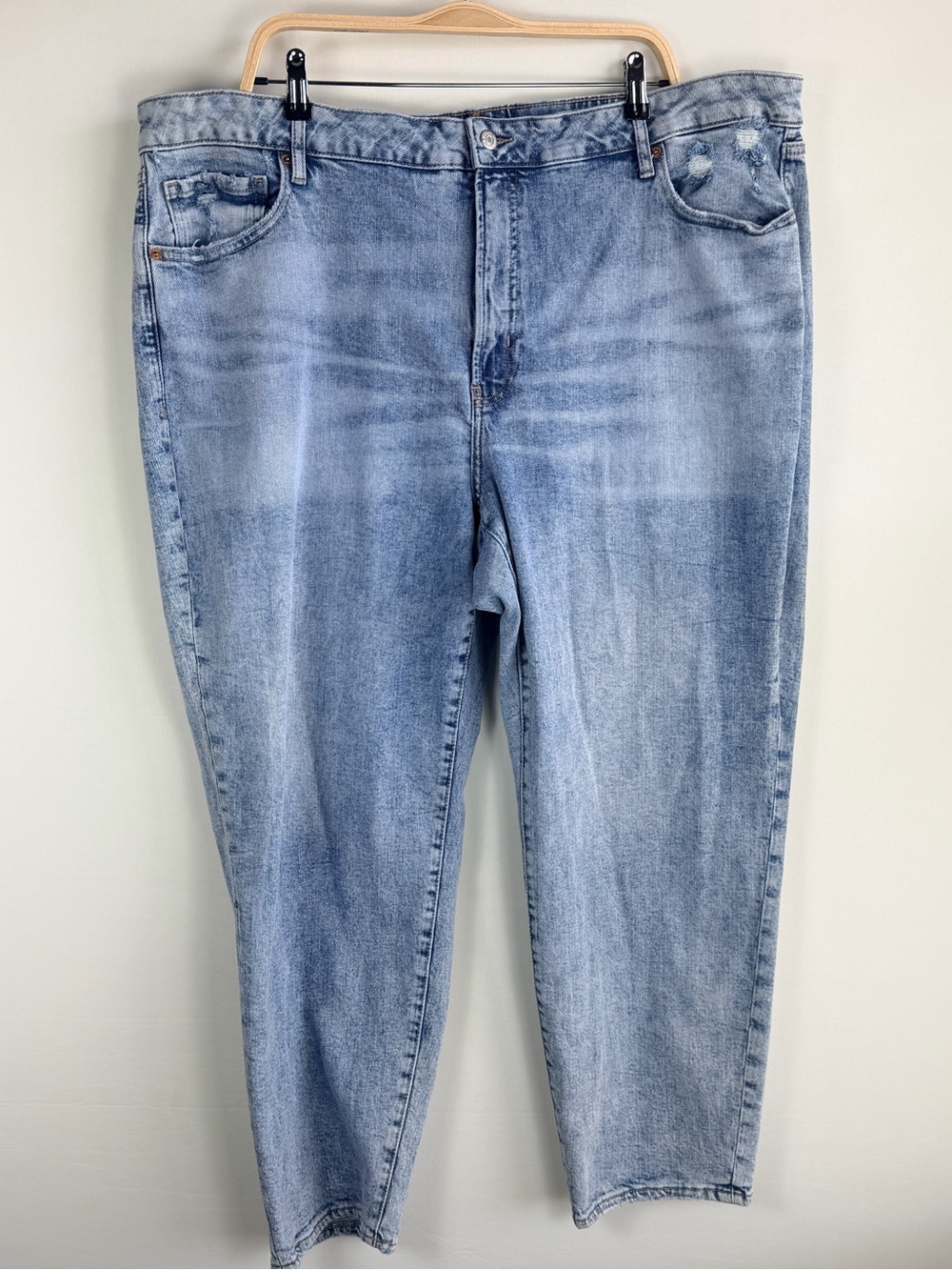 Old Navy O.G. Straight Jeans Women’s 24 High Rise Light Wash Distressed